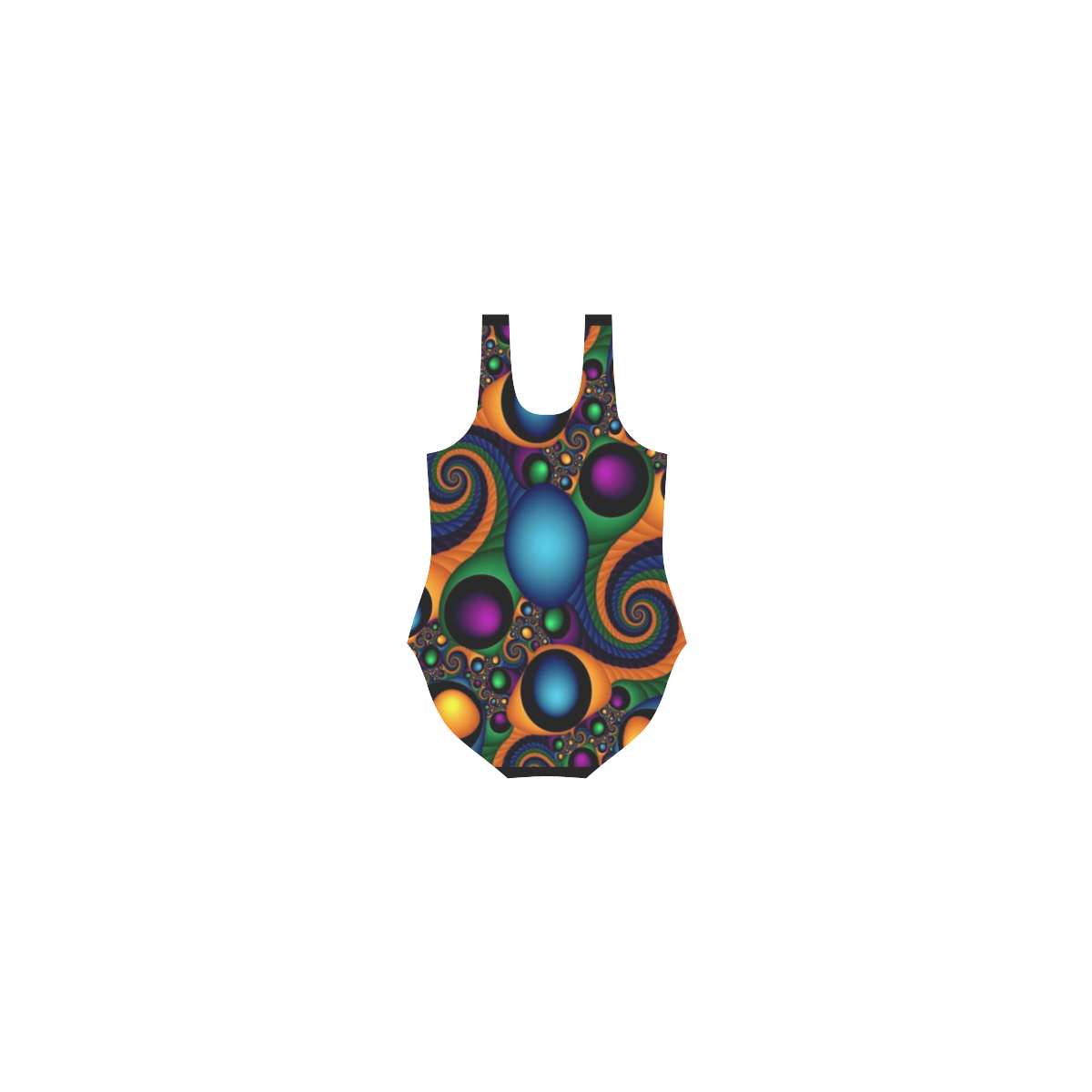 60s Psychedelica 2 Vest One Piece Swimsuit (Model S04)