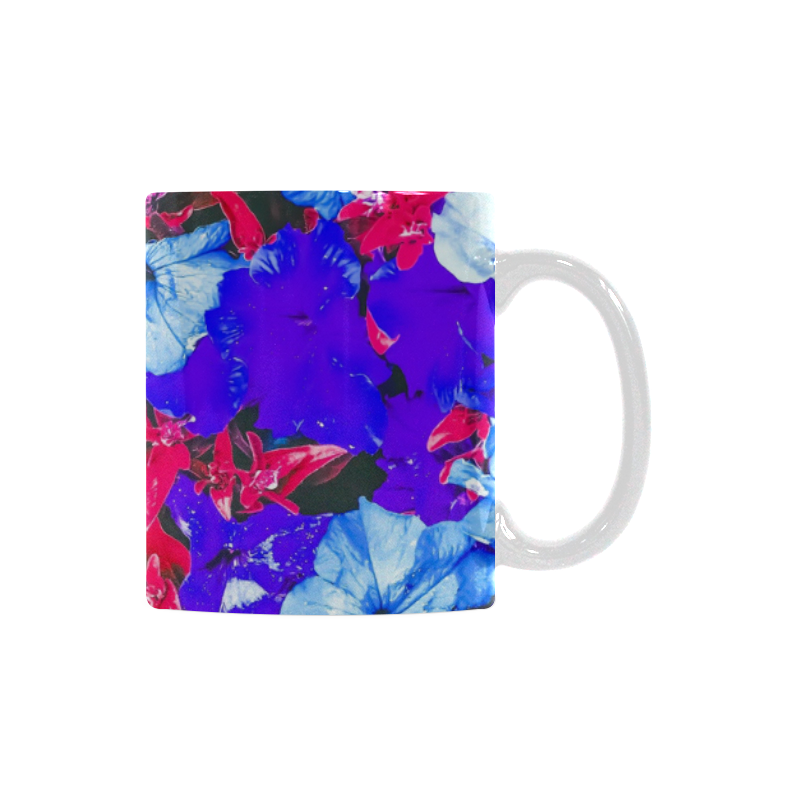 closeup flower texture abstract in blue purple red White Mug(11OZ)