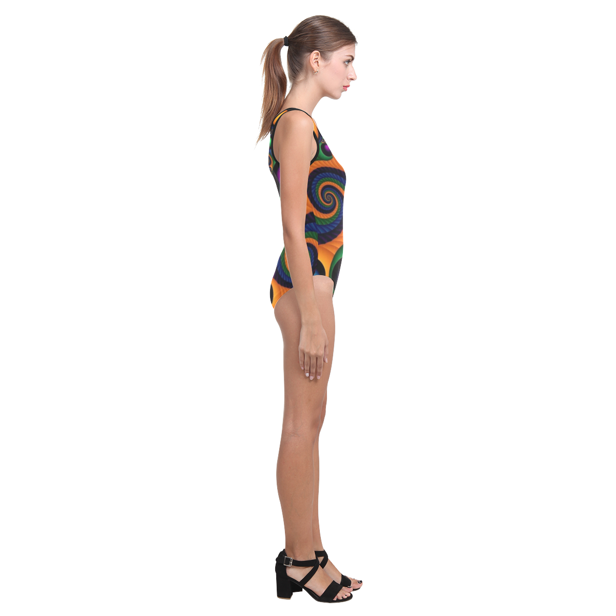 60s Psychedelica 2 Vest One Piece Swimsuit (Model S04)