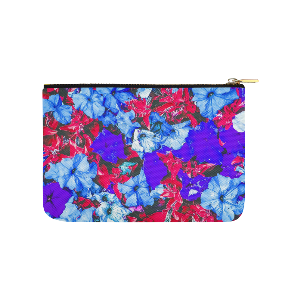 closeup flower texture abstract in blue purple red Carry-All Pouch 9.5''x6''