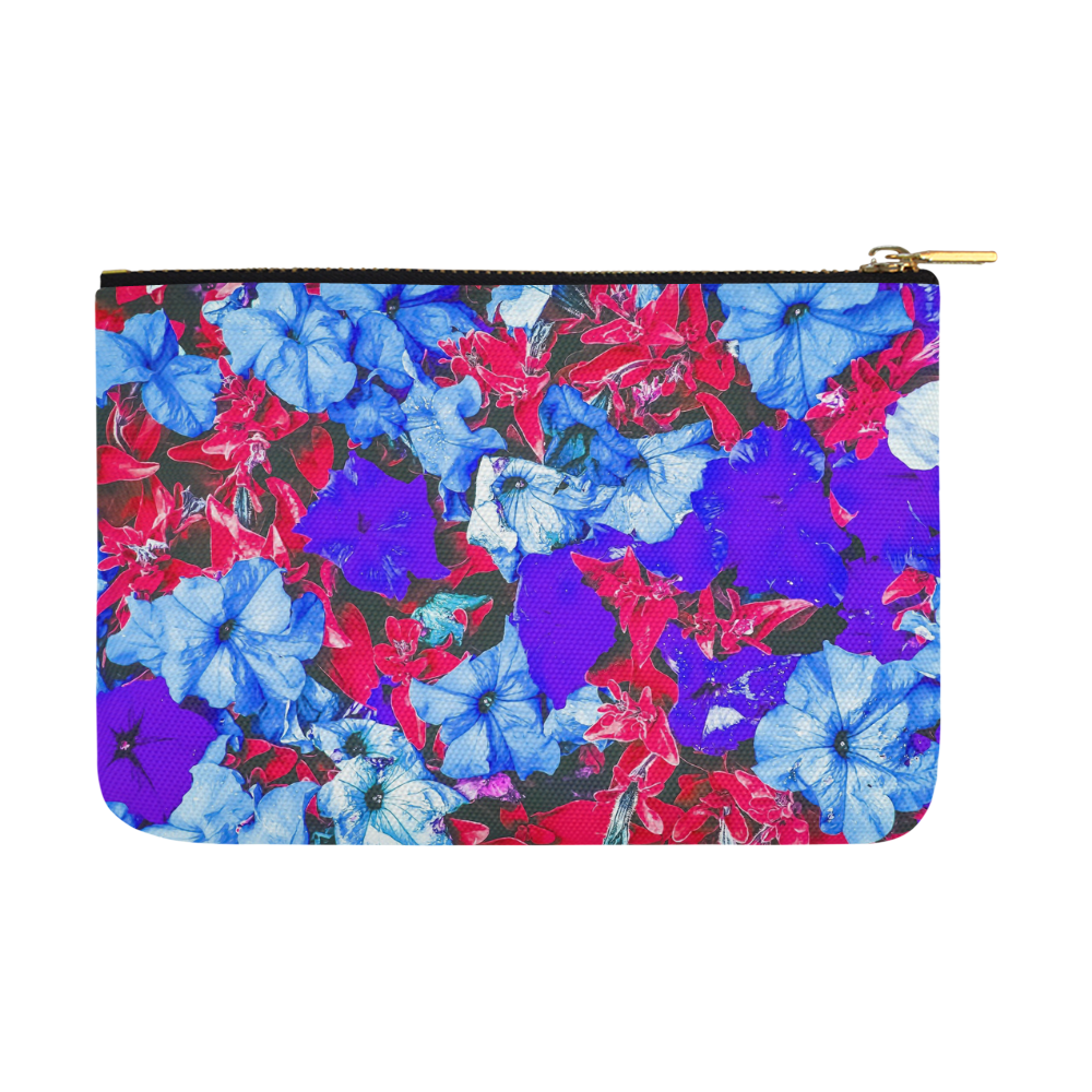 closeup flower texture abstract in blue purple red Carry-All Pouch 12.5''x8.5''