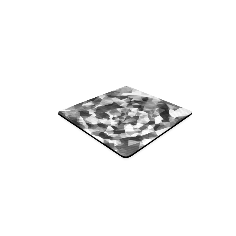 contemporary geometric polygon abstract pattern in black and white Square Coaster