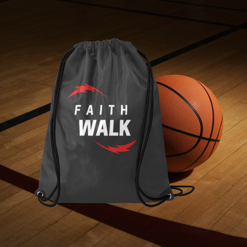 Faith Walk Design Large Drawstring Bag Model 1604 (Twin Sides)  16.5"(W) * 19.3"(H)