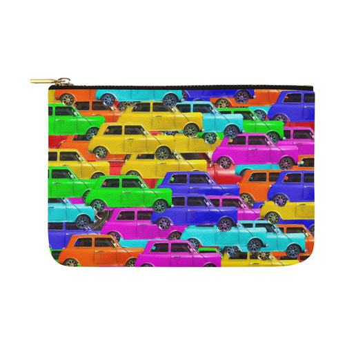vintage car toy background in yellow blue pink green orange Carry-All Pouch 12.5''x8.5''