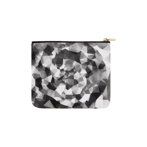 contemporary geometric polygon abstract pattern in black and white Carry-All Pouch 6''x5''