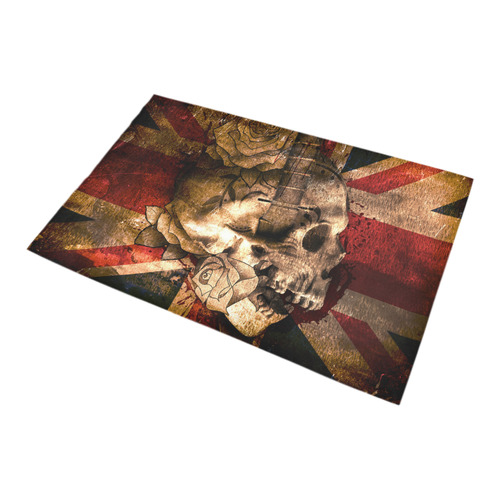 Grunge Skull and British Flag Bath Rug 20''x 32''