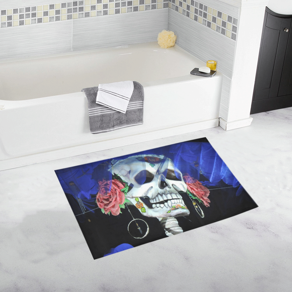 Sugar Skull and Roses Bath Rug 20''x 32''