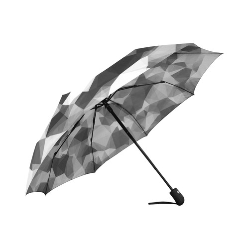 contemporary geometric polygon abstract pattern in black and white Auto-Foldable Umbrella (Model U04)