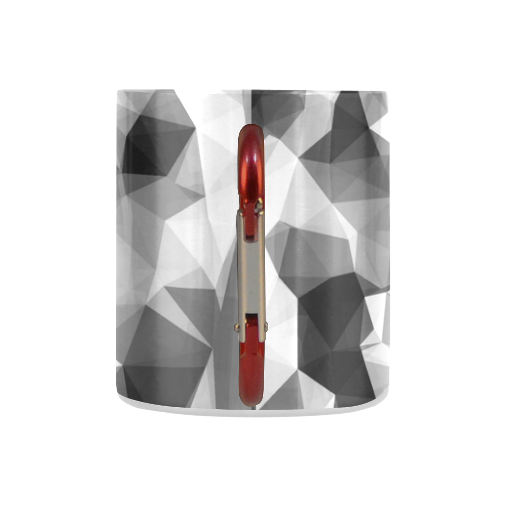 contemporary geometric polygon abstract pattern in black and white Classic Insulated Mug(10.3OZ)