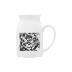 contemporary geometric polygon abstract pattern in black and white Milk Cup (Large) 450ml