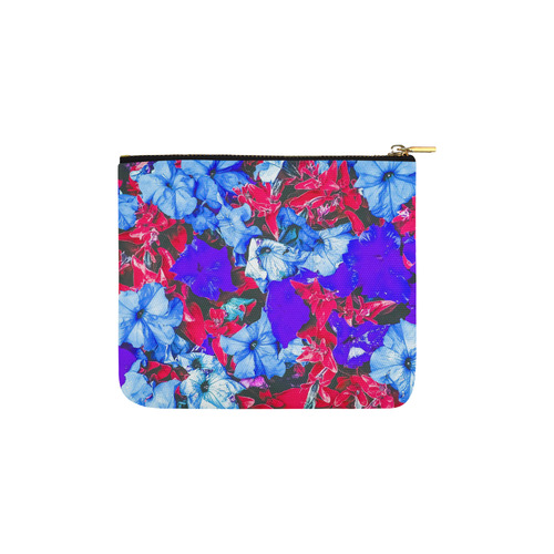 closeup flower texture abstract in blue purple red Carry-All Pouch 6''x5''