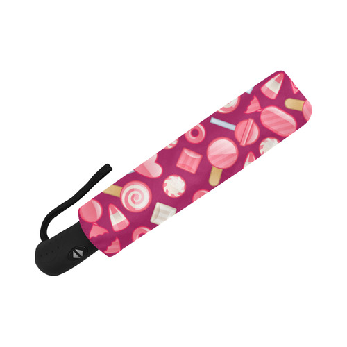 Sweet Candy Cane Love Hearts Auto-Foldable Umbrella (Model U04)