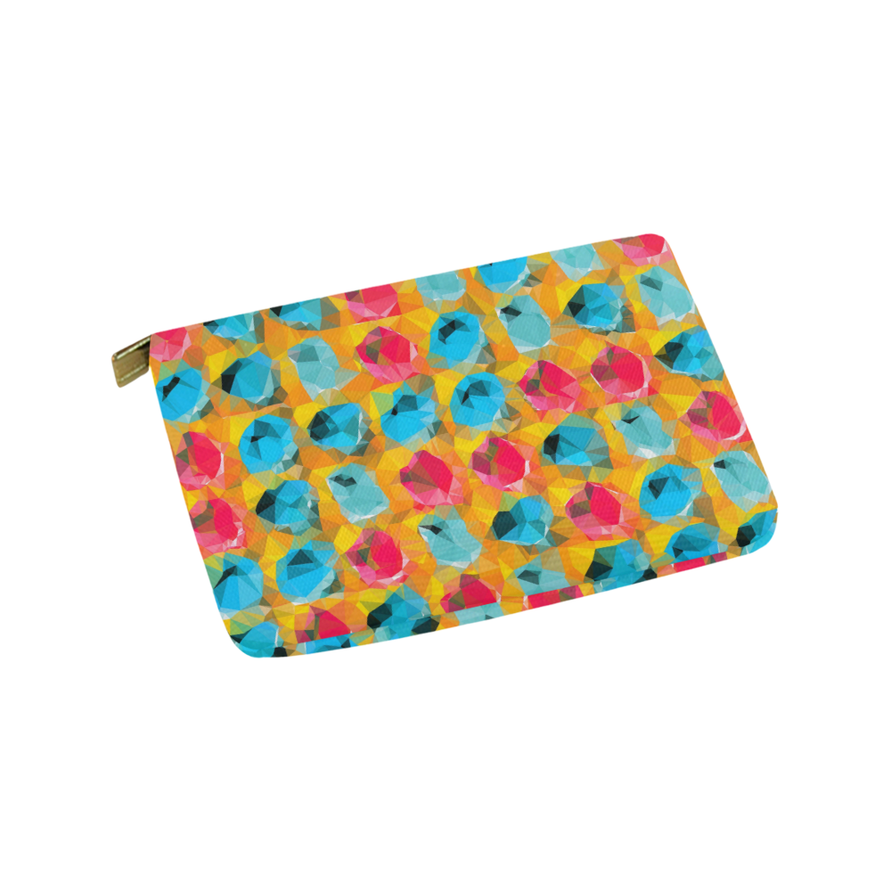 geometric polygon abstract pattern in blue orange red Carry-All Pouch 9.5''x6''