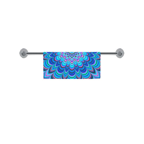 Vibrant blue striped mandala Square Towel 13“x13”