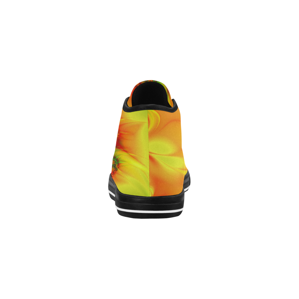 Hot Summer Green Orange Abstract Colorful Fractal Vancouver H Women's Canvas Shoes (1013-1)