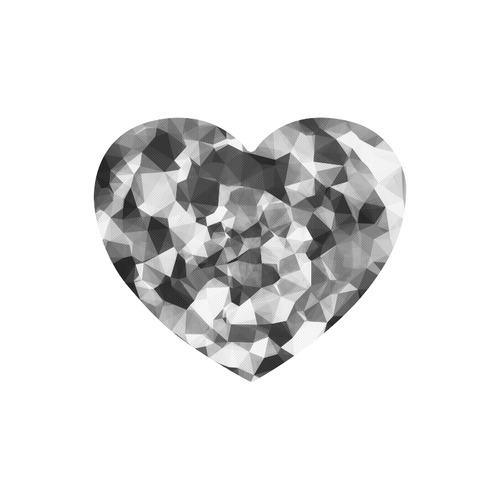 contemporary geometric polygon abstract pattern in black and white Heart-shaped Mousepad