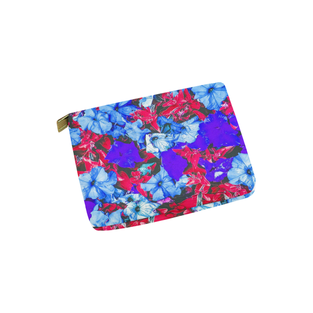 closeup flower texture abstract in blue purple red Carry-All Pouch 6''x5''