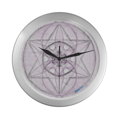 Protection- transcendental love by Sitre haim Silver Color Wall Clock