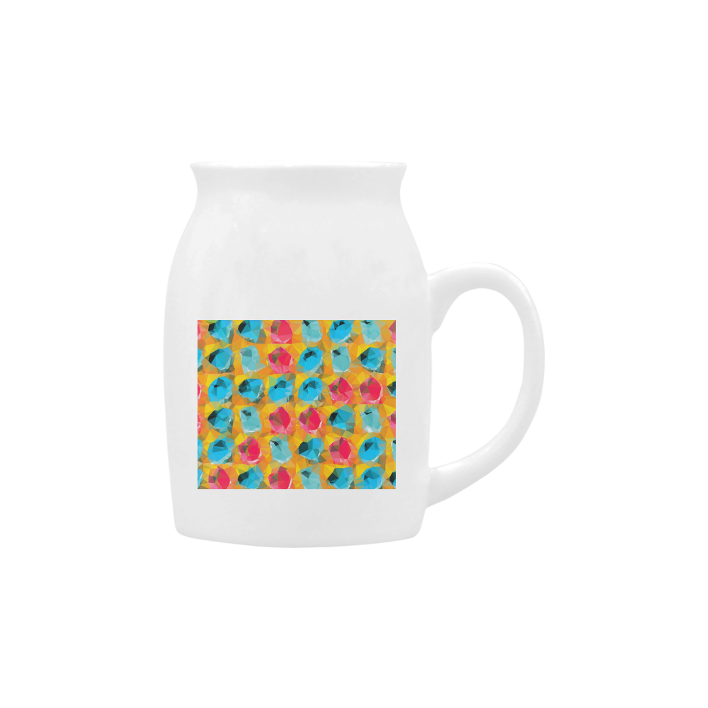 geometric polygon abstract pattern in blue orange red Milk Cup (Small) 300ml