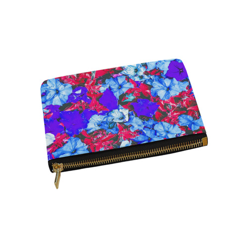 closeup flower texture abstract in blue purple red Carry-All Pouch 9.5''x6''