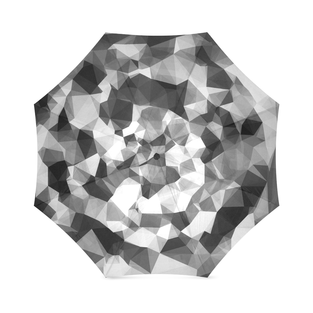contemporary geometric polygon abstract pattern in black and white Foldable Umbrella (Model U01)