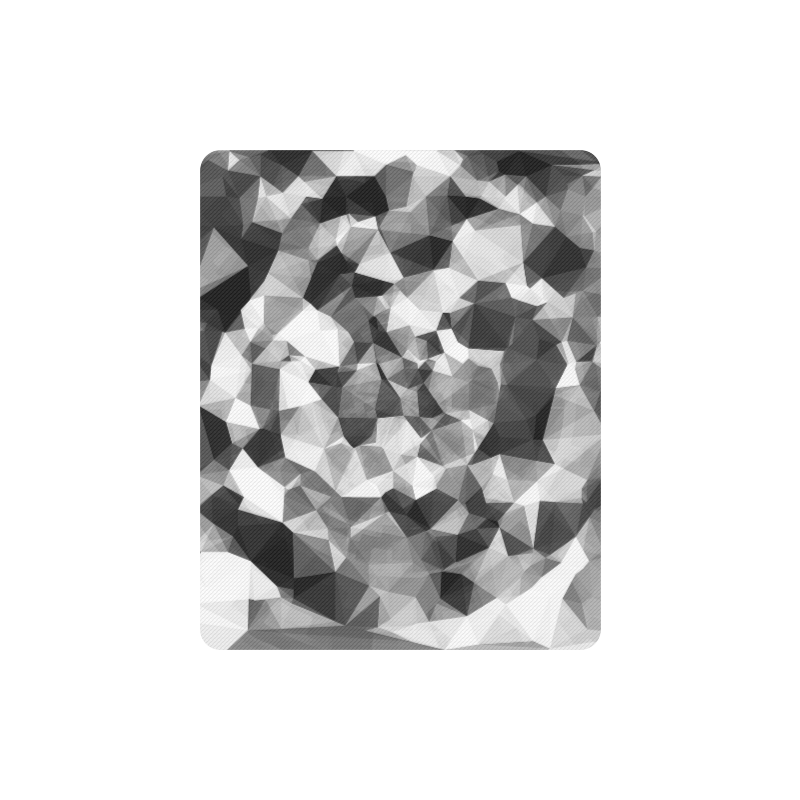 contemporary geometric polygon abstract pattern in black and white Rectangle Mousepad