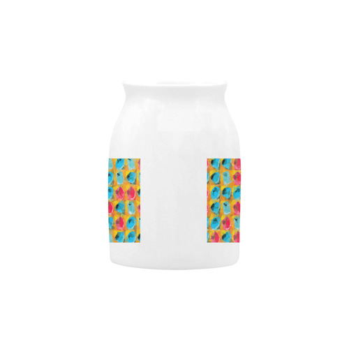 geometric polygon abstract pattern in blue orange red Milk Cup (Small) 300ml