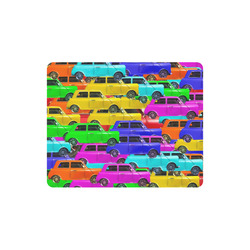 vintage car toy background in yellow blue pink green orange Rectangle Mousepad