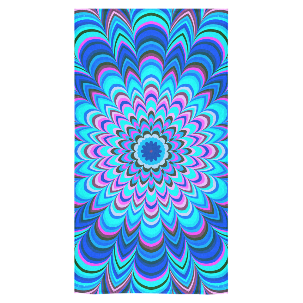 Vibrant blue striped mandala Bath Towel 30"x56"