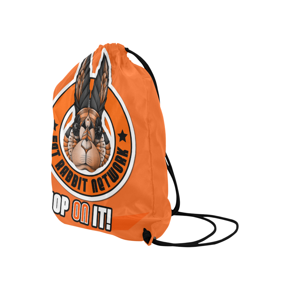 hop on it orange Large Drawstring Bag Model 1604 (Twin Sides)  16.5"(W) * 19.3"(H)