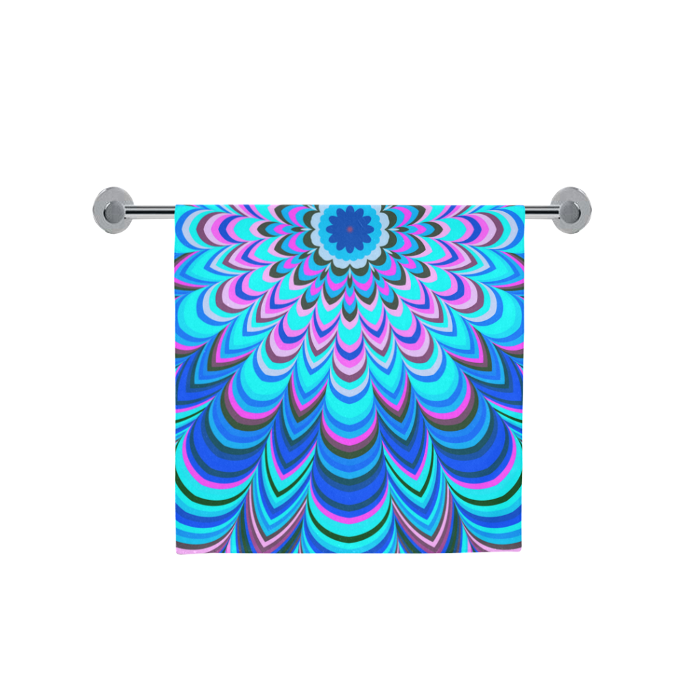 Vibrant blue striped mandala Bath Towel 30"x56"