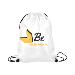 Be Intentional White Design Large Drawstring Bag Model 1604 (Twin Sides)  16.5"(W) * 19.3"(H)