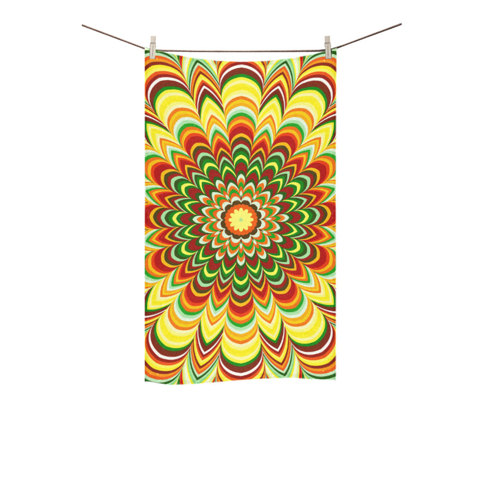 Colorful flower striped mandala Custom Towel 16"x28"