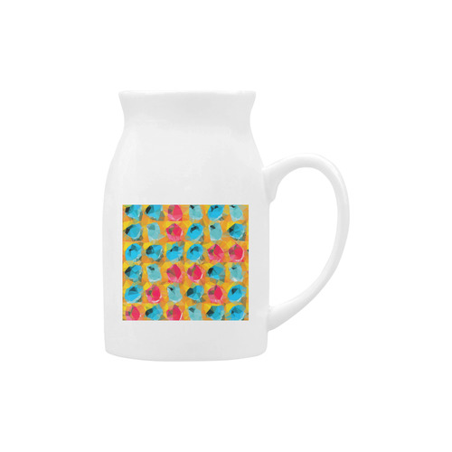 geometric polygon abstract pattern in blue orange red Milk Cup (Large) 450ml