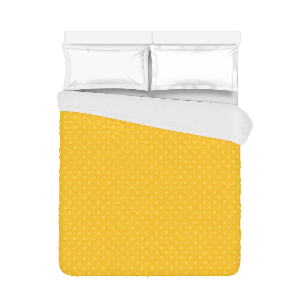 Yellow and White Anchor Duvet Cover 86"x70" ( All-over-print)