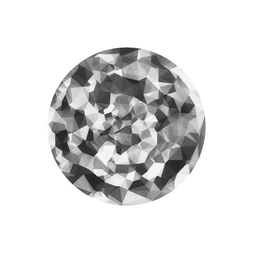 contemporary geometric polygon abstract pattern in black and white Round Mousepad