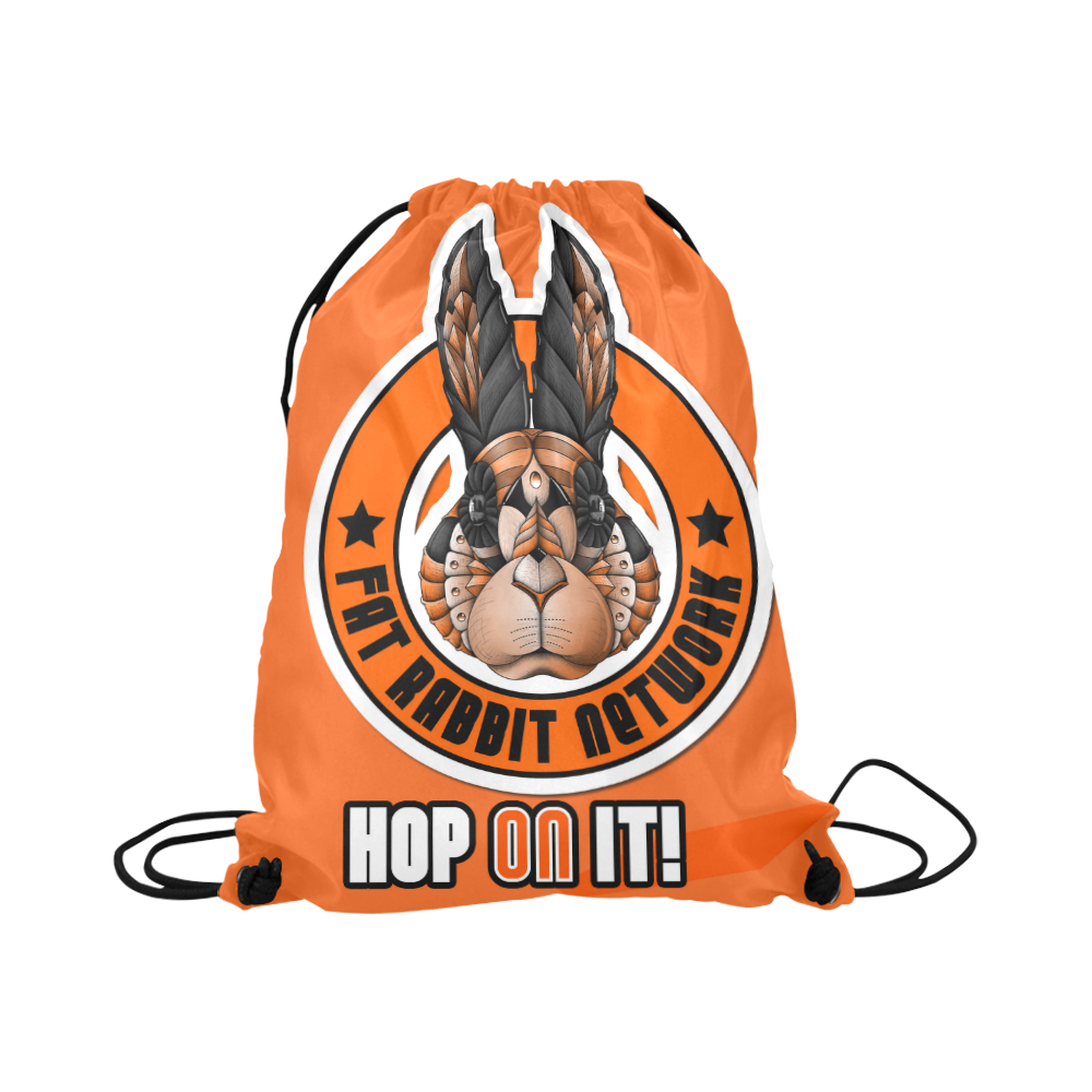 hop on it orange Large Drawstring Bag Model 1604 (Twin Sides)  16.5"(W) * 19.3"(H)
