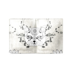 Wonderful sugar cat skull Men's Leather Wallet (Model 1612)