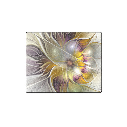 Abstract Colorful Fantasy Flower Modern Fractal Blanket 40"x50"