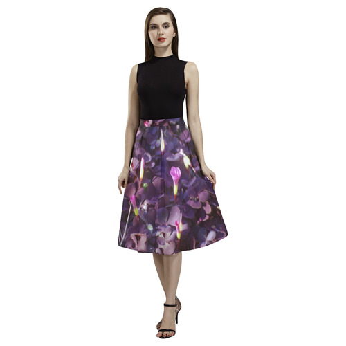 Pretty in Purple Flowers Aoede Crepe Skirt (Model D16)