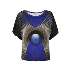 Neon Floral Turtle Women's Batwing-Sleeved Blouse T shirt