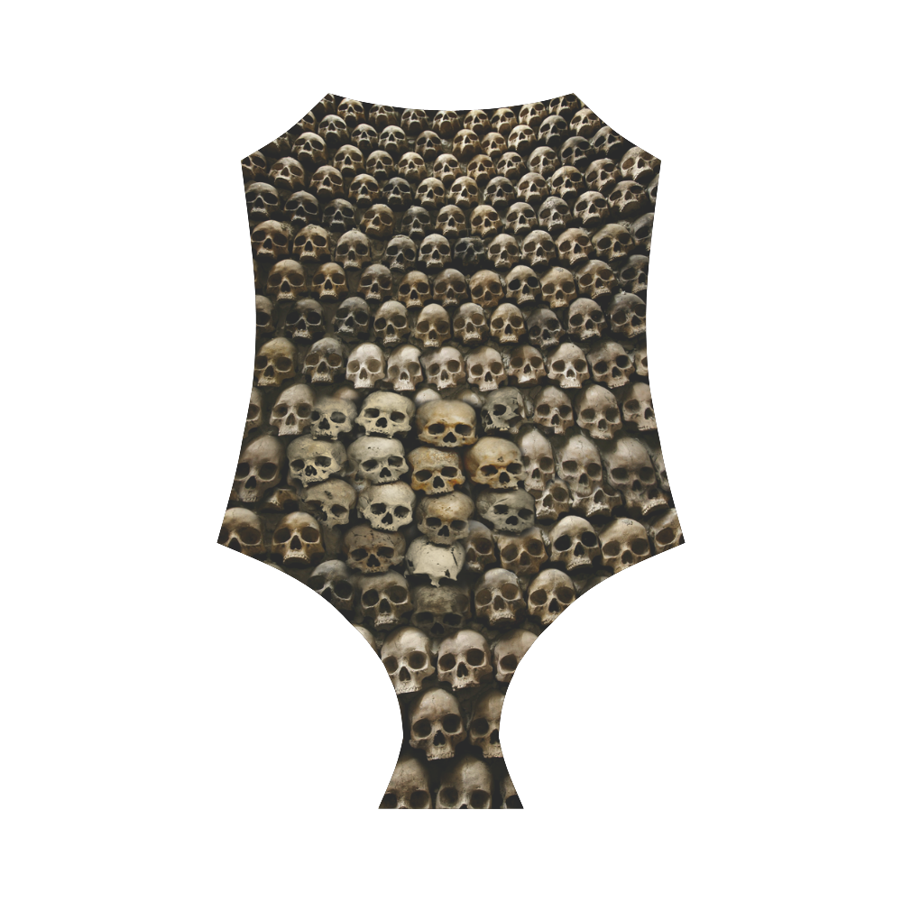 Maiô Alça Fina Skull Wall Strap Swimsuit ( Model S05)