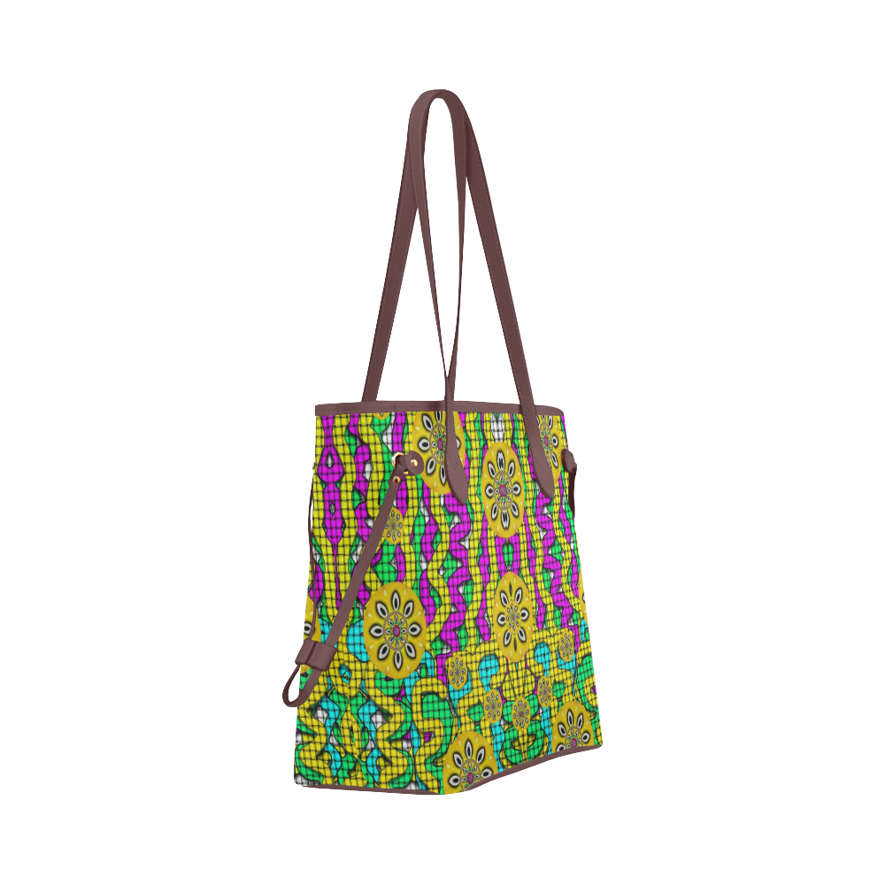 Merry happy festive flowers of love Clover Canvas Tote Bag (Model 1661)