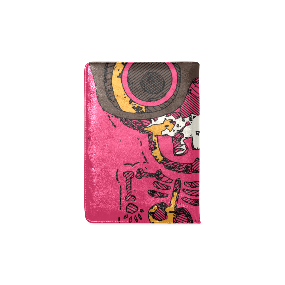 funny skull and bone graffiti drawing in orange brown and pink Custom NoteBook A5