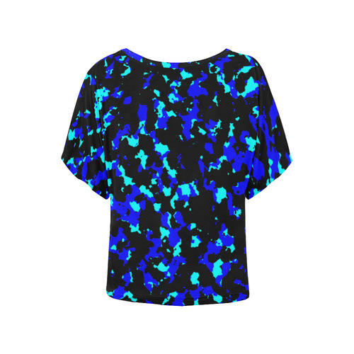 bluecamo1 Women's Batwing-Sleeved Blouse T shirt (Model T44)