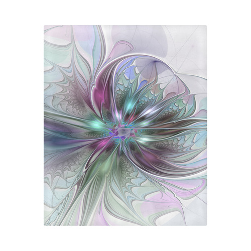 Colorful Fantasy Abstract Modern Fractal Flower Duvet Cover 86"x70" ( All-over-print)
