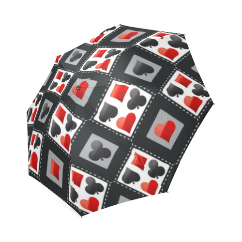 Clubs Diamonds Hearts Spades Playing Cards Foldable Umbrella (Model U01)