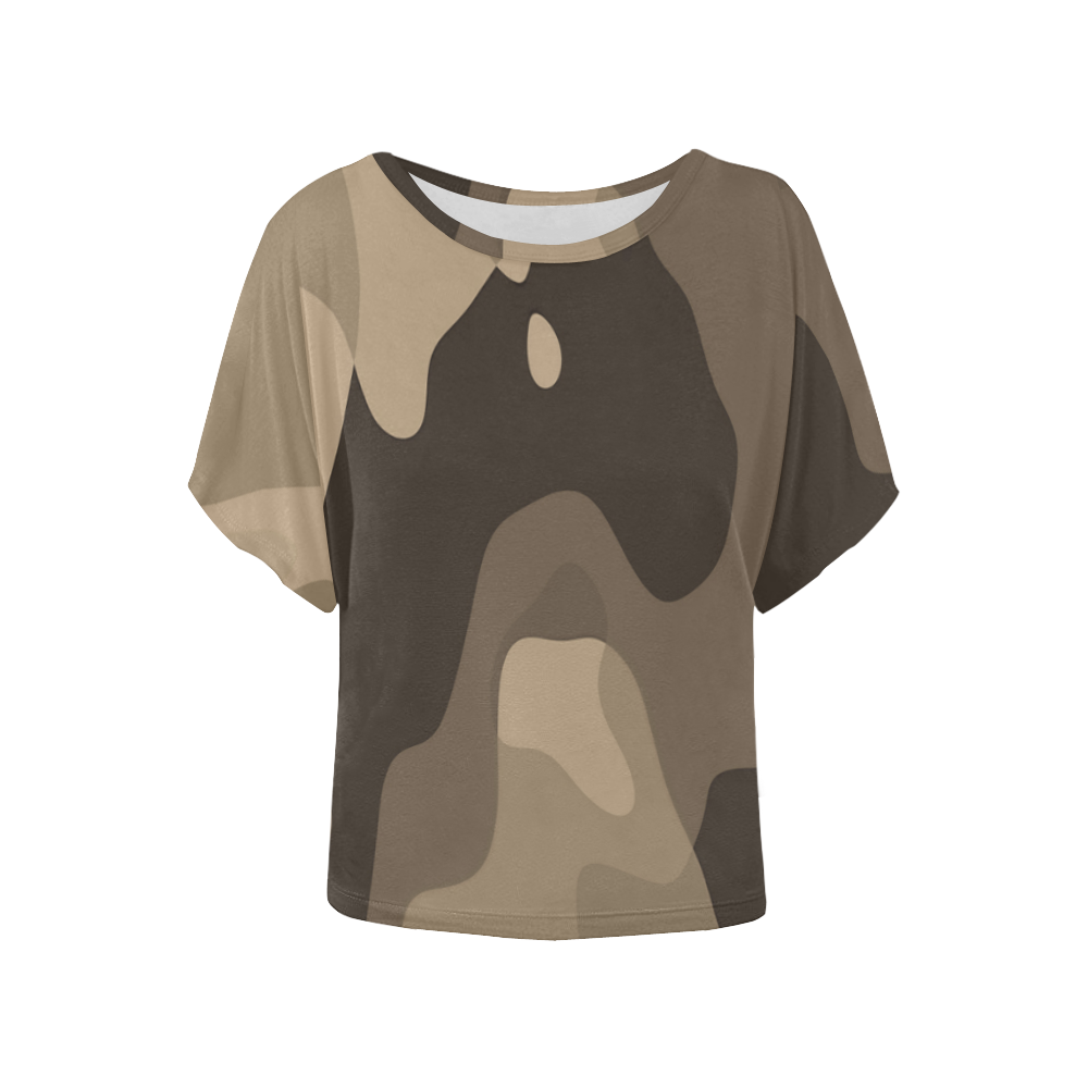 strangecamo Women's Batwing-Sleeved Blouse T shirt (Model T44)