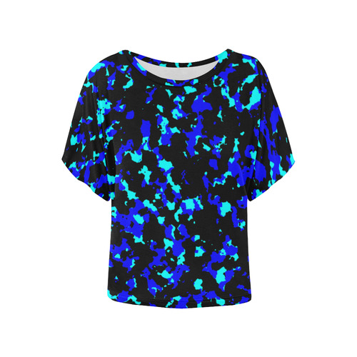 bluecamo1 Women's Batwing-Sleeved Blouse T shirt (Model T44)