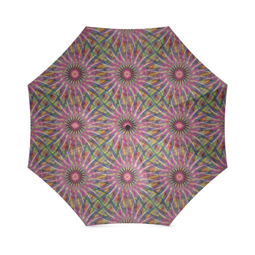 60s Psychedelic flowers of purple Foldable Umbrella (Model U01)